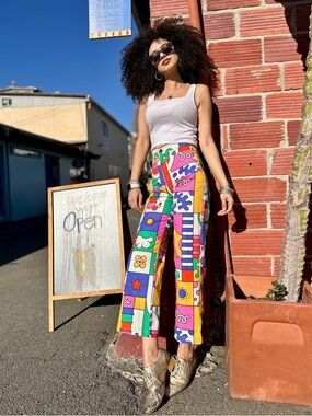 Nooworks Groovy Patchwork Pants Y2K Art Teacher Core